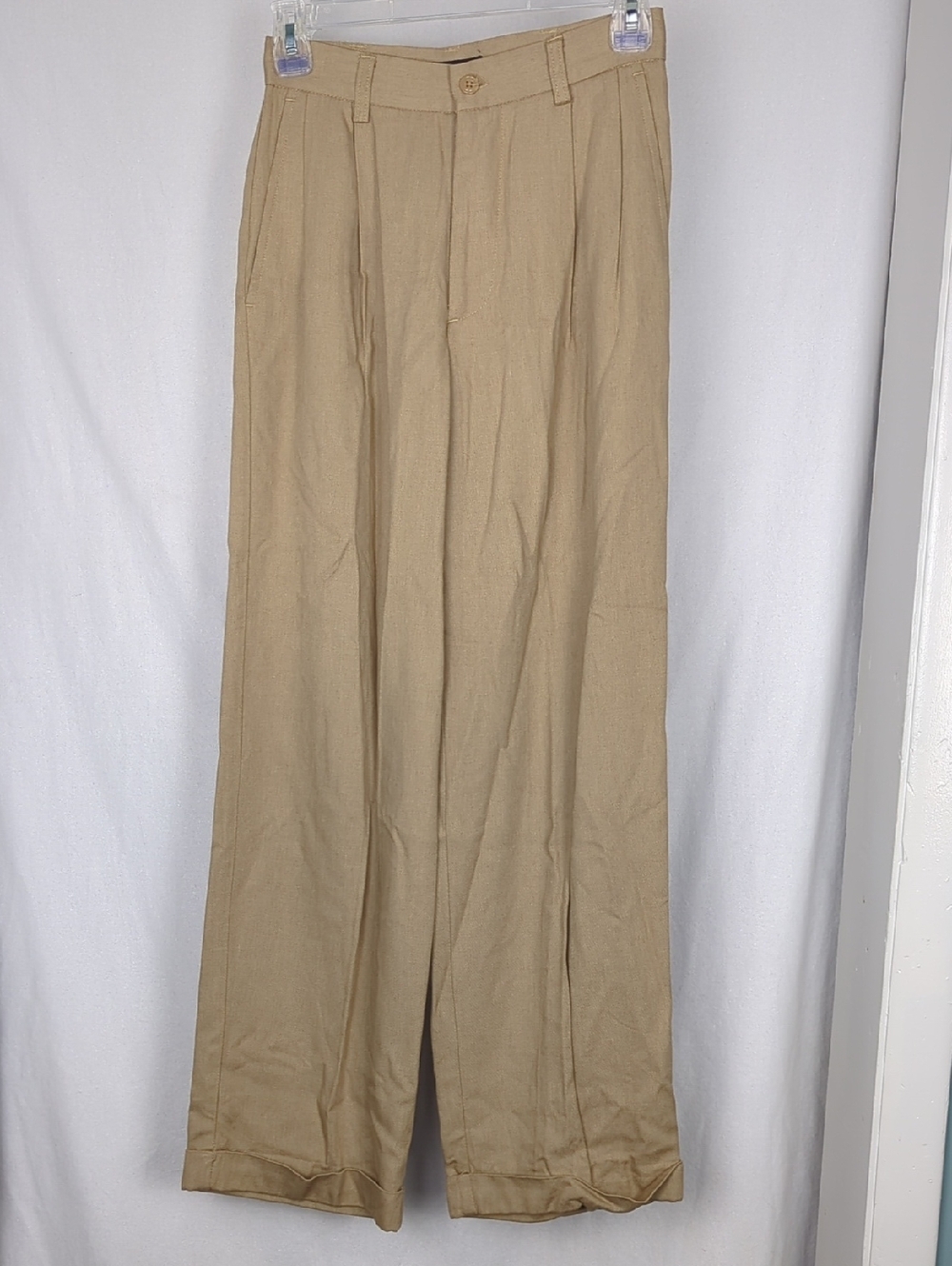 GAP Women's 2A Tan Pleated Wide Leg Newport Trousers